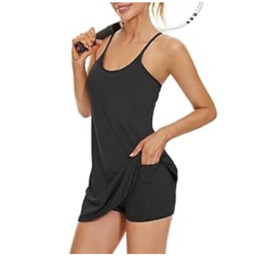 Athletic Black Tennis Dress Golf Dress